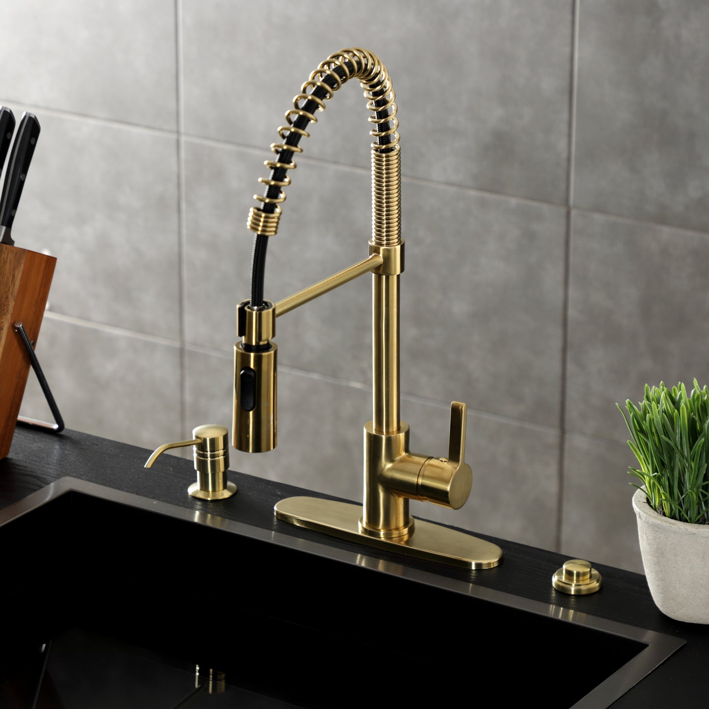 Kingston Brass LS877CTLAB Continental Pre-Rinse Kitchen Faucet