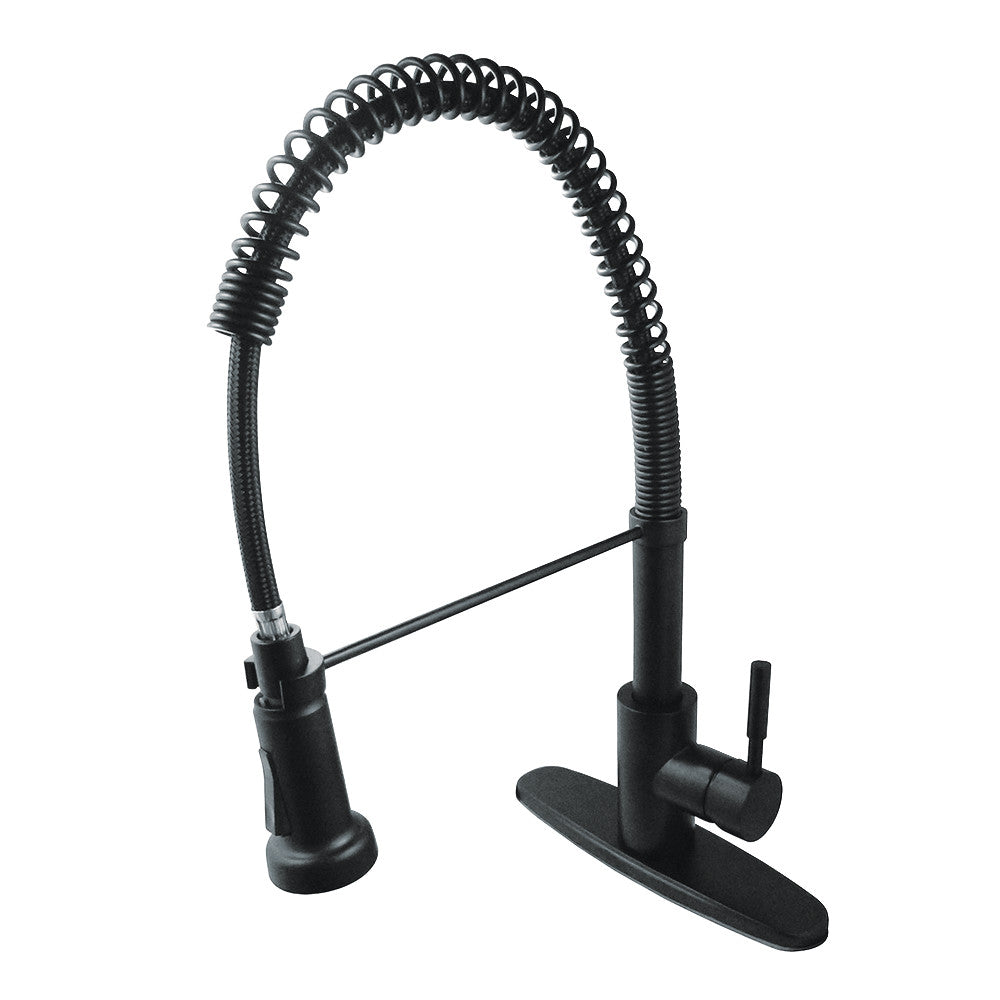 Gourmetier GSY8887DL Concord Single-Handle Deck-Mount Pre-Rinse Kitchen Faucet, Brushed Brass in sleek matte black finish