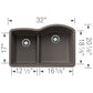 BLANCO Diamond SILGRANIT 32" 40/60 Reverse Double Bowl Undermount Kitchen Sink with Low Divide