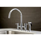 Kingston KS8278DLBS Concord Bridge Kitchen Faucet with Brass Sprayer, Brushed Nickel in chrome finish