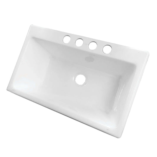 KINGSTON Brass Gourmetier 36" Cast Iron Kitchen Sink - White