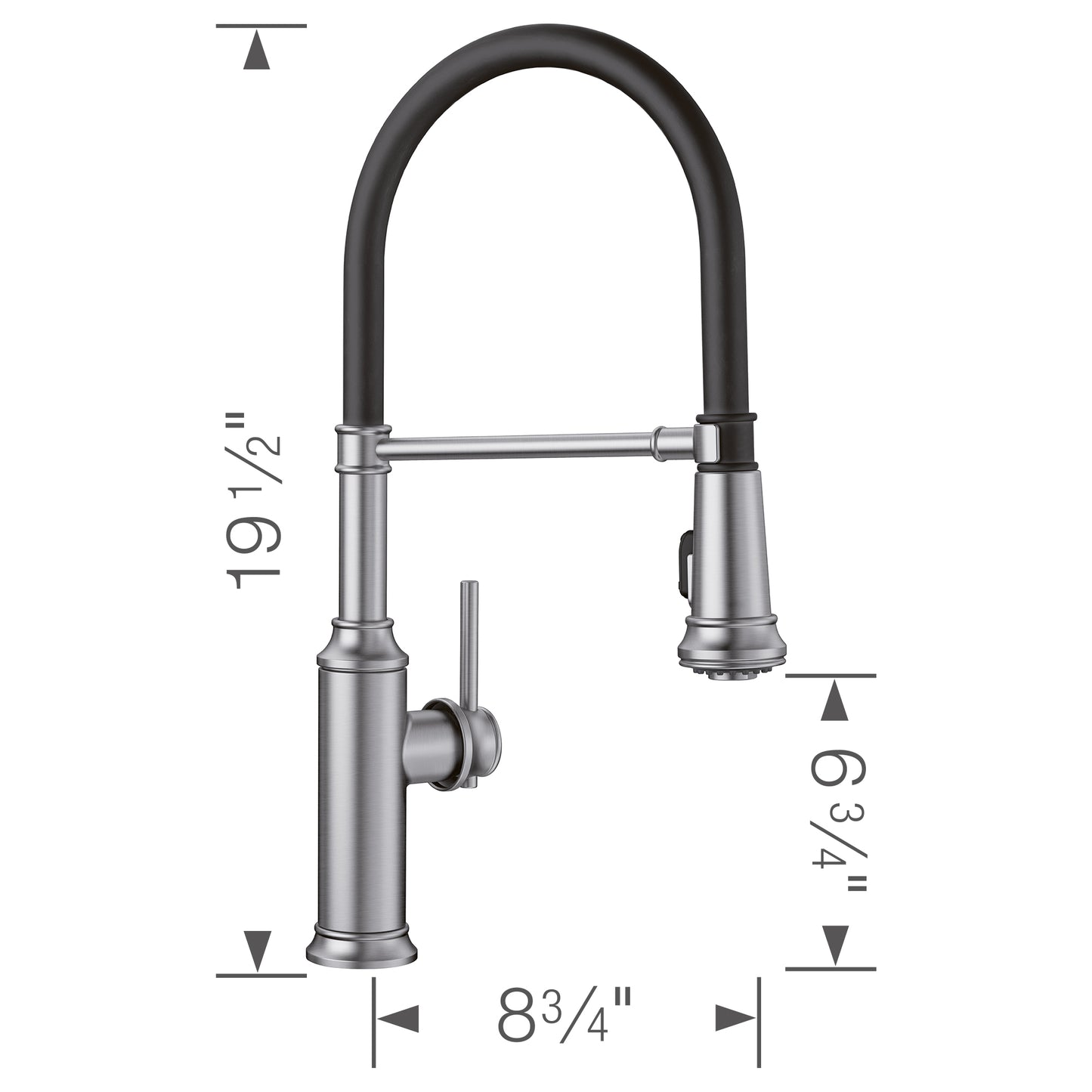 BLANCO Empressa Semi-Pro Pull-Down Dual-Spray Kitchen Faucet