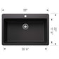 BLANCO Liven SILGRANIT 33" Super Single Dual Mount Kitchen Sink