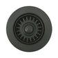BLANCO Color-Coordinated Basket Strainer in sleek black, designed for granite composite sink integration.