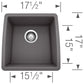 BLANCO Performa SILGRANIT 17" Undermount Bar Sink