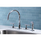 Kingston Brass KS8728CML Manhattan Double-Handle Widespread Kitchen Faucet with Plastic Sprayer, Brushed Nickel