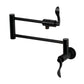 Kingston Brass KS4103DFL NuWave Wall Mount Pot Filler Faucet, Antique Brass with foldable swing arms