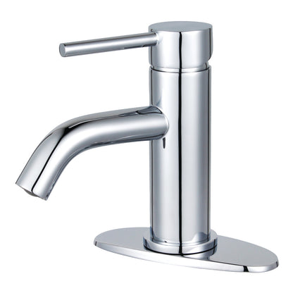 Kingston Brass LSF8223DL Concord Single-Handle Bathroom Faucet left side view with sleek polished chrome finish