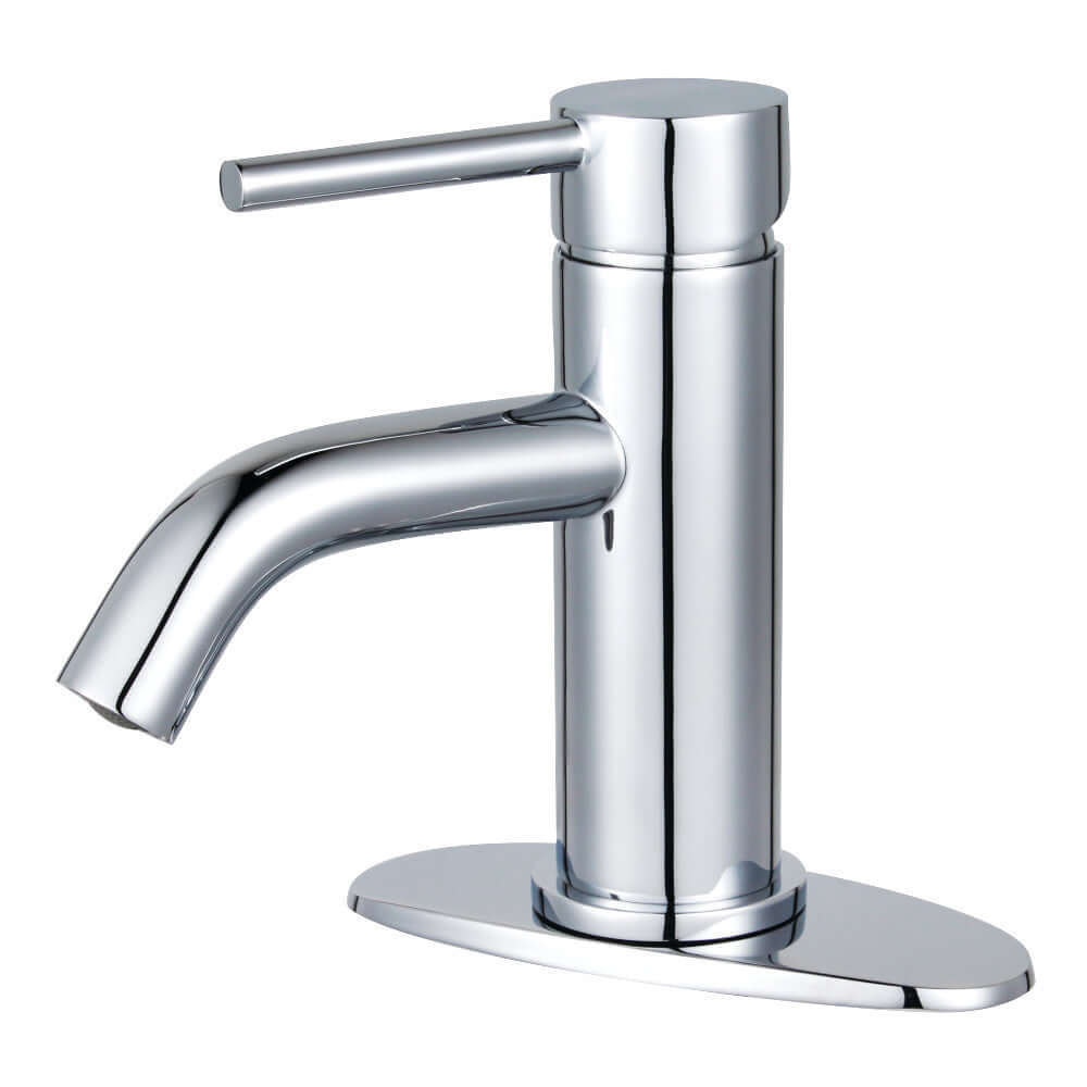 Kingston Brass LSF8223DL Concord Single-Handle Bathroom Faucet left side view with sleek polished chrome finish