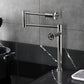 Kingston Brass KS4703RKZ Wendell Deck Mount Pot Filler Faucet with Knurled Handle, Antique Brass on kitchen countertop