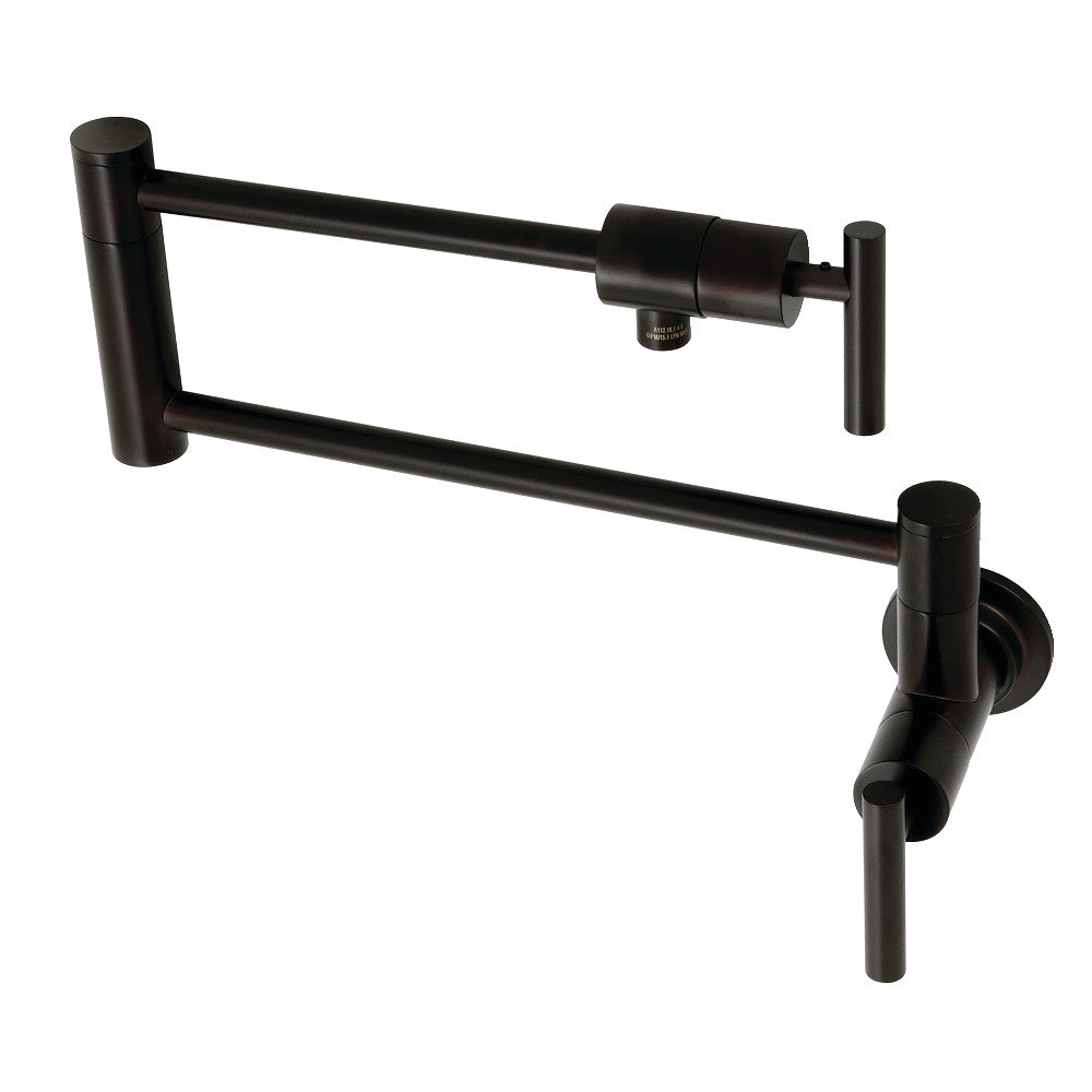 Kingston Brass KS4103CML Manhattan Wall Mount Pot Filler Faucet, Antique Brass, stylish and functional kitchen faucet.