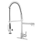 Gourmetier LS8503CTL Continental Single-Handle Deck-Mount Pre-Rinse Kitchen Faucet with Pot Filler, Brushed Brass