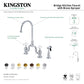Kingston KS7798PXBS English Country Bridge Kitchen Faucet with Brass Sprayer, Brushed Nickel