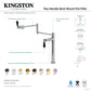 Kingston Brass KS4707PKL Duchess Deck Mount Pot Filler Faucet, Brushed Brass features durable solid brass design with porcelain handles.
