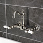 Kingston KS2443BPL Bel-Air Two-Handle Wall Mount Bridge Kitchen Faucet, Antique Brass