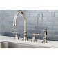 KINGSTON Brass Widespread Kitchen Faucet - Brushed Nickel