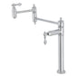 Kingston Brass KS3703AL Restoration Deck Mount Pot Filler Faucet, Antique Brass with polished chrome finish.