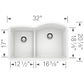 BLANCO Diamond SILGRANIT 32" 40/60 Reverse Double Bowl Undermount Kitchen Sink with Low Divide