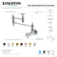 Kingston Brass KS3103CG Fuller Wall Mount Pot Filler Faucet, Antique Brass with dual swing joints spout.