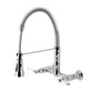 Gourmetier GS1243PL Heritage Double-Handle Wall-Mount Pre-Rinse Bridge Kitchen Faucet, Antique Brass