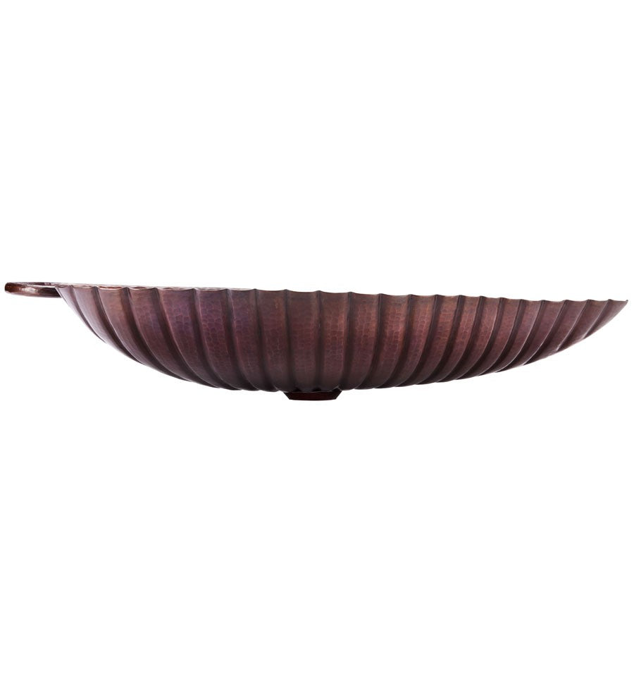 Thompson Teopantlan II 25" Smooth Aged Copper Leaf-Shaped Bathroom Sink - OLBC-HW - view 2