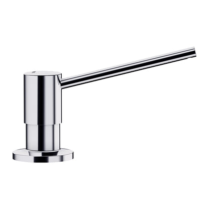 Torre Soap Dispenser - Anthracite elegant chrome design for kitchen, complements sinks and faucets perfectly.