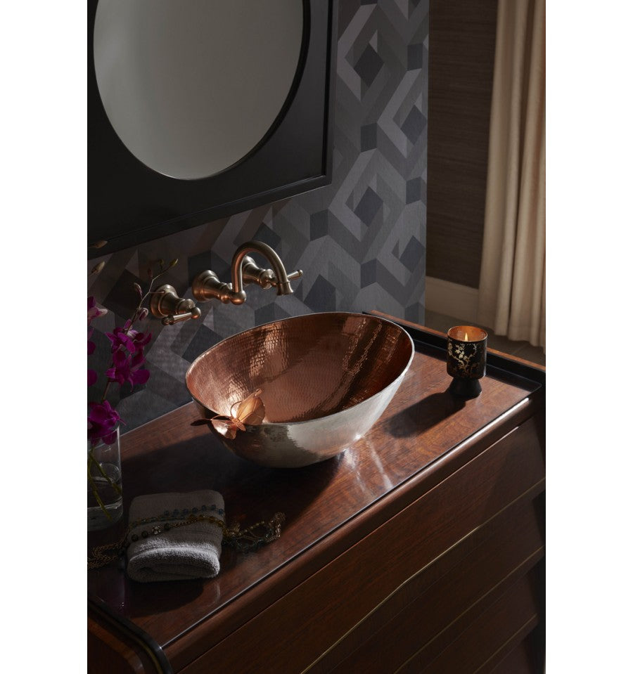 Thompson Otomi 19" Rose Gold and Hammered Nickel Bathroom Sink - BRV-1914TT - view 3