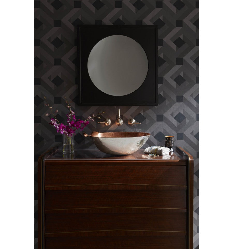 Thompson Otomi 19" Rose Gold and Hammered Nickel Bathroom Sink - BRV-1914TT - view 4