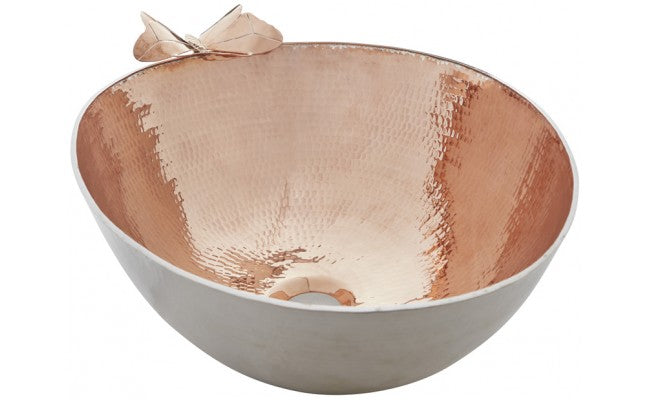 Thompson Otomi 19" Rose Gold and Hammered Nickel Bathroom Sink - BRV-1914TT - view 2