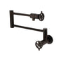 Kingston Brass KS4103CG Fuller Wall Mount Pot Filler Faucet, Antique Brass with foldable swing arms