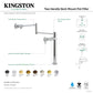 Kingston Brass KS4703CG Fuller Deck Mount Pot Filler Faucet, Antique Brass with dual swing spouts and solid brass construction.