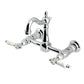 Kingston KS2443BPL Bel-Air Two-Handle Wall Mount Bridge Kitchen Faucet, Antique Brass in polished chrome finish
