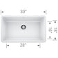 BLANCO Precis SILGRANIT 30" Single Bowl Undermount Kitchen Sink