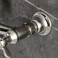 Kingston KS3253BEX Essex Two-Handle Wall Mount Bridge Kitchen Faucet, Antique Brass close-up on faucet handle