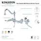 Kingston KS1248TALBS Tudor Two-Handle Wall Mount Bridge Kitchen Faucet with Brass Sprayer, Brushed Nickel