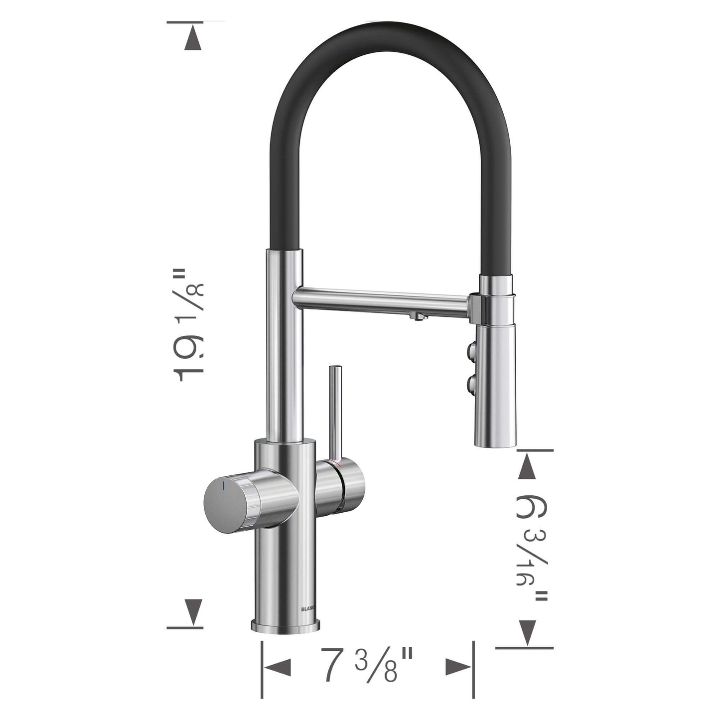 BLANCO Catris Flexo Filter-Ready Semi-Pro Pull-Down Dual-Spray Kitchen Faucet