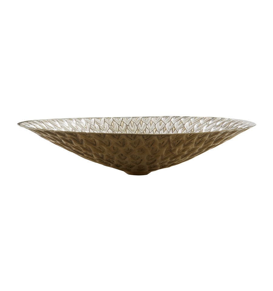 Thompson Puebla Pavone 19" Brass and Nickel Peacock Texture Oval Bathroom Sink - BOV-1917P - view 2