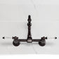 Kingston KS2443WLL Willshire Two-Handle Wall Mount Bridge Kitchen Faucet, Antique Brass top view on marble countertop