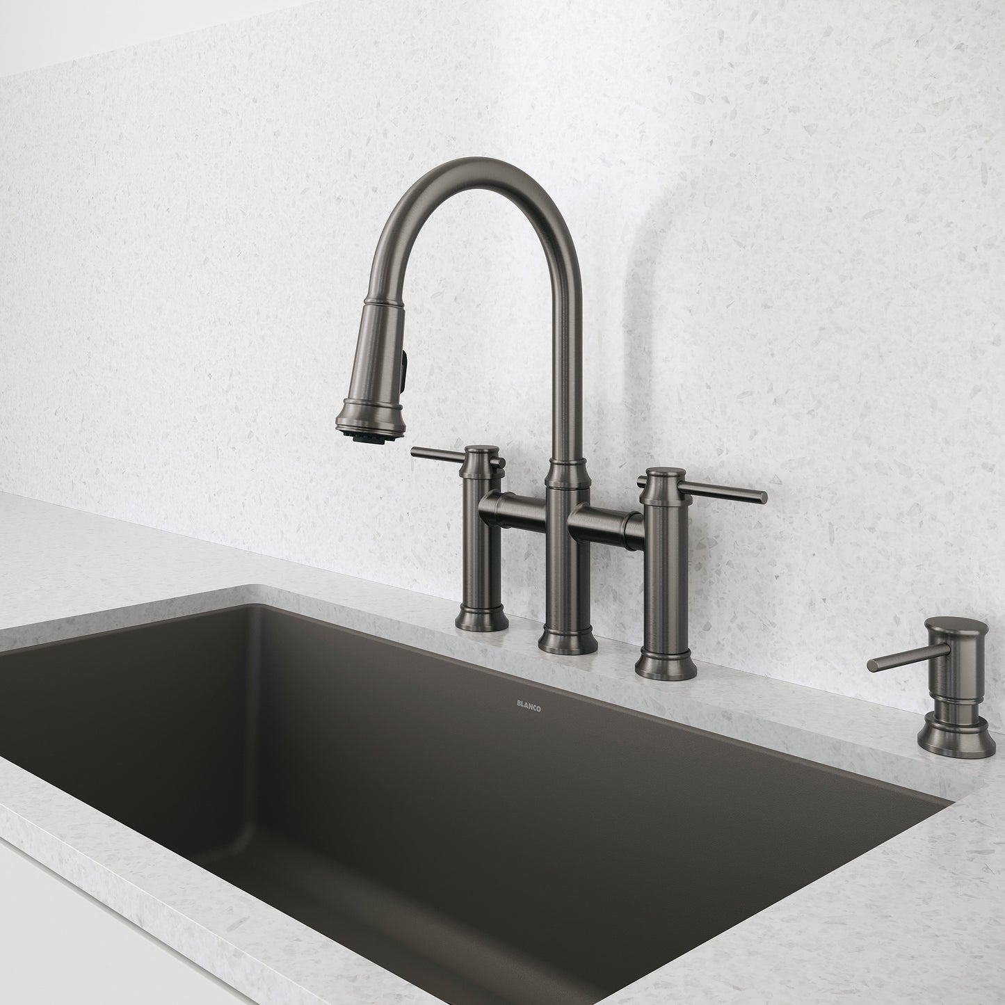 BLANCO Empressa Pull-Down Dual-Spray Bridge Faucet