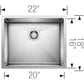 BLANCO Precision R10 22" Single Bowl Undermount Stainless Steel Kitchen Sink