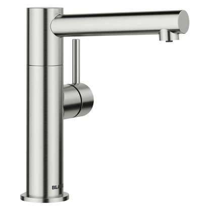 BLANCO Alta II Low Arc Beverage Faucet Compatible with Reverse Osmosis Systems in polished stainless steel.