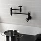 Kingston Brass KS3103RKX Webb Wall Mount Pot Filler Faucet with Knurled Handle, Antique Brass