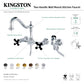 Kingston KS1248PKXBS Duchess Two-Handle Wall Mount Bridge Kitchen Faucet with Brass Sprayer, Brushed Nickel