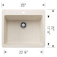 BLANCO Liven SILGRANIT 25" Single Bowl Dual Mount Kitchen Sink