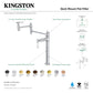 Kingston Brass KS3703BPL Bel-Air Deck Mount Pot Filler Faucet, Antique Brass with porcelain levers and dual swing spout design.