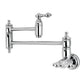 Kingston Brass KS3103AL Restoration Wall Mount Pot Filler Faucet, Antique Brass in polished chrome finish