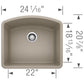BLANCO Diamond SILGRANIT 24" Single Bowl Undermount Kitchen Sink
