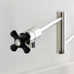 Kingston Brass KS4703PKX Duchess Deck Mount Pot Filler Faucet, Antique Brass black porcelain handle detail
