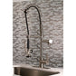 Gourmetier LS8503CTL Continental Single-Handle Deck-Mount Pre-Rinse Kitchen Faucet with Pot Filler, Brushed Brass