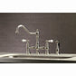 Kingston KS3277PLBS Restoration Bridge Kitchen Faucet with Brass Sprayer, Brushed Brass